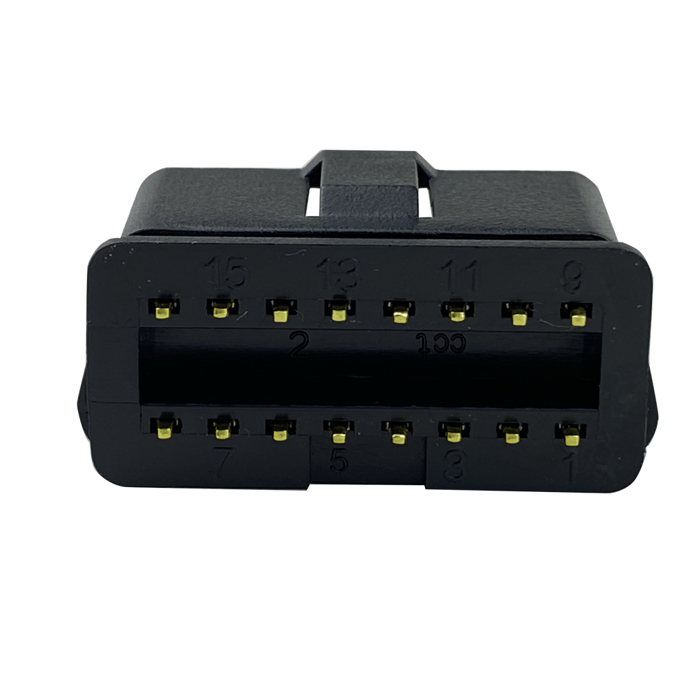 OBD2 male 16 pin / pin plug OBDII PA66 solid solder plate smooth surface OBD connector