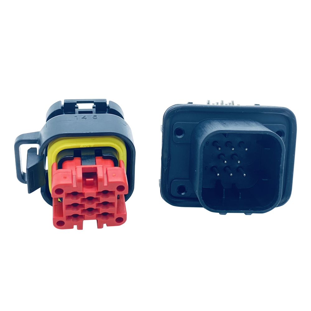 14-core TE connector automobile crooked needle black waterproof connection new energy automobile connection harness accessories