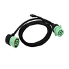 Green 9-pin J 1939 male to -pin J 1939 female can bus cable