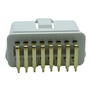 Tinned male 16pin OBDII 90 degree plug OBD2 for white connector of PCB