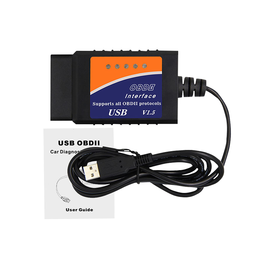 Wholesale V1.5 obd to usb car diagnostic Interface ELM327 Code Scanner Supports All OBDII Protocols