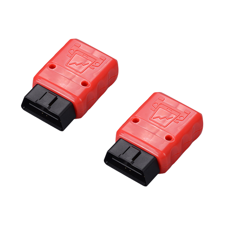 OBDII 90-degree reverse male head with red on-board diagnostic accessory