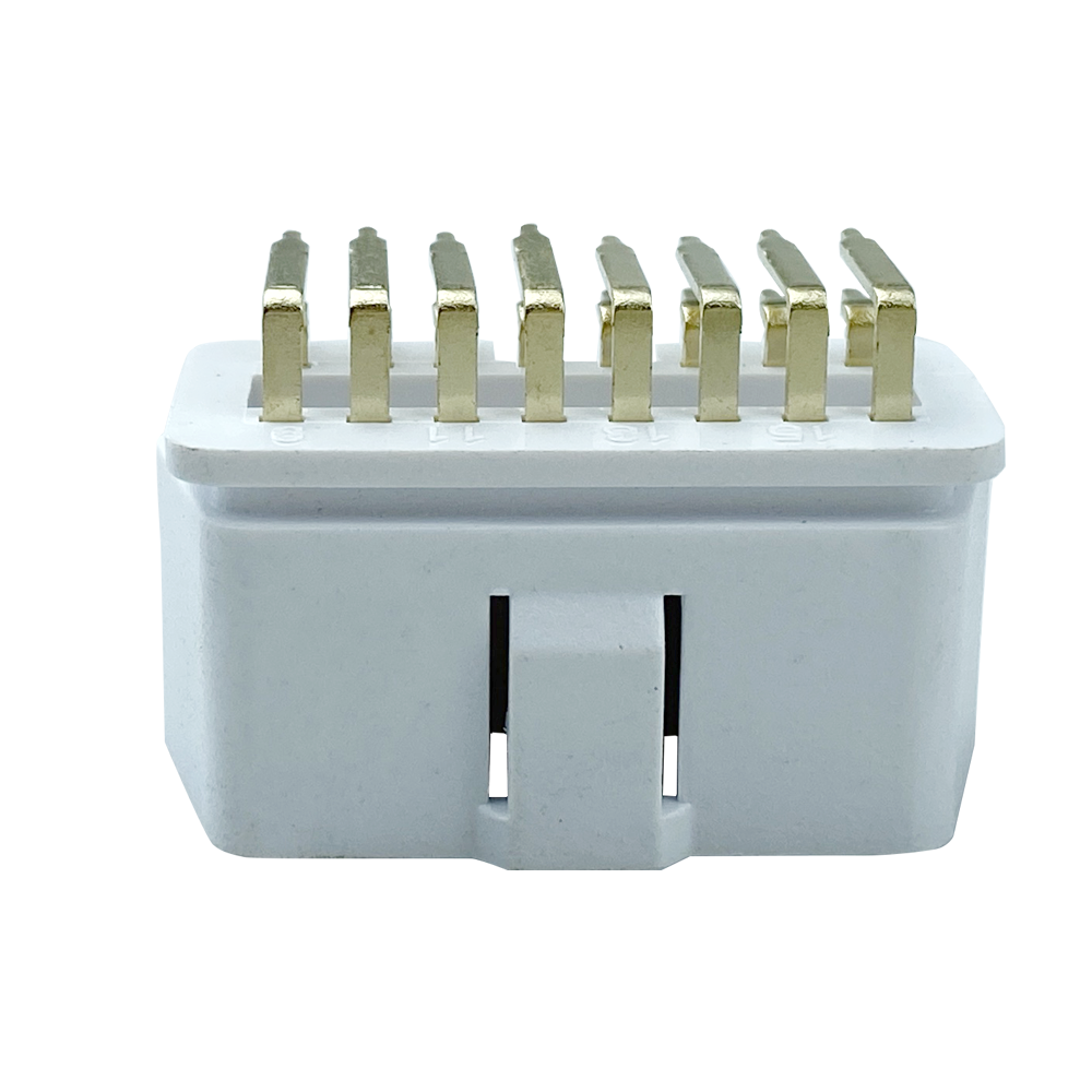 OBD2 gold plated white male plug 16 pin plug for automobile fault diagnosis instrument