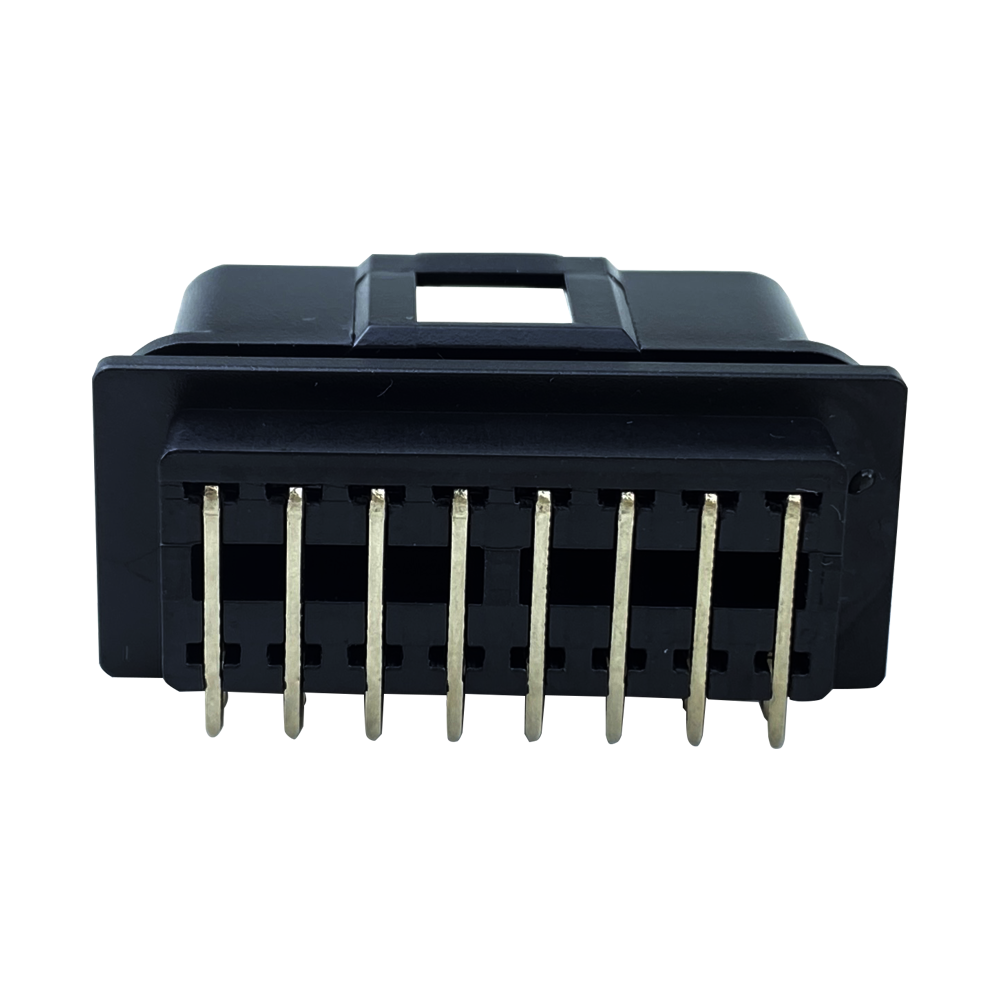 Tinned male 16pinobdii 90 degree plug OBD2 is used for DIY connector of printed circuit board