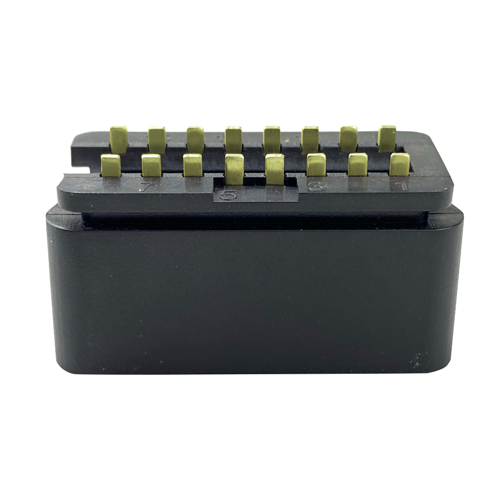 OBD2 male 16 pin / pin plug OBDII PA66 solid solder plate smooth surface OBD connector